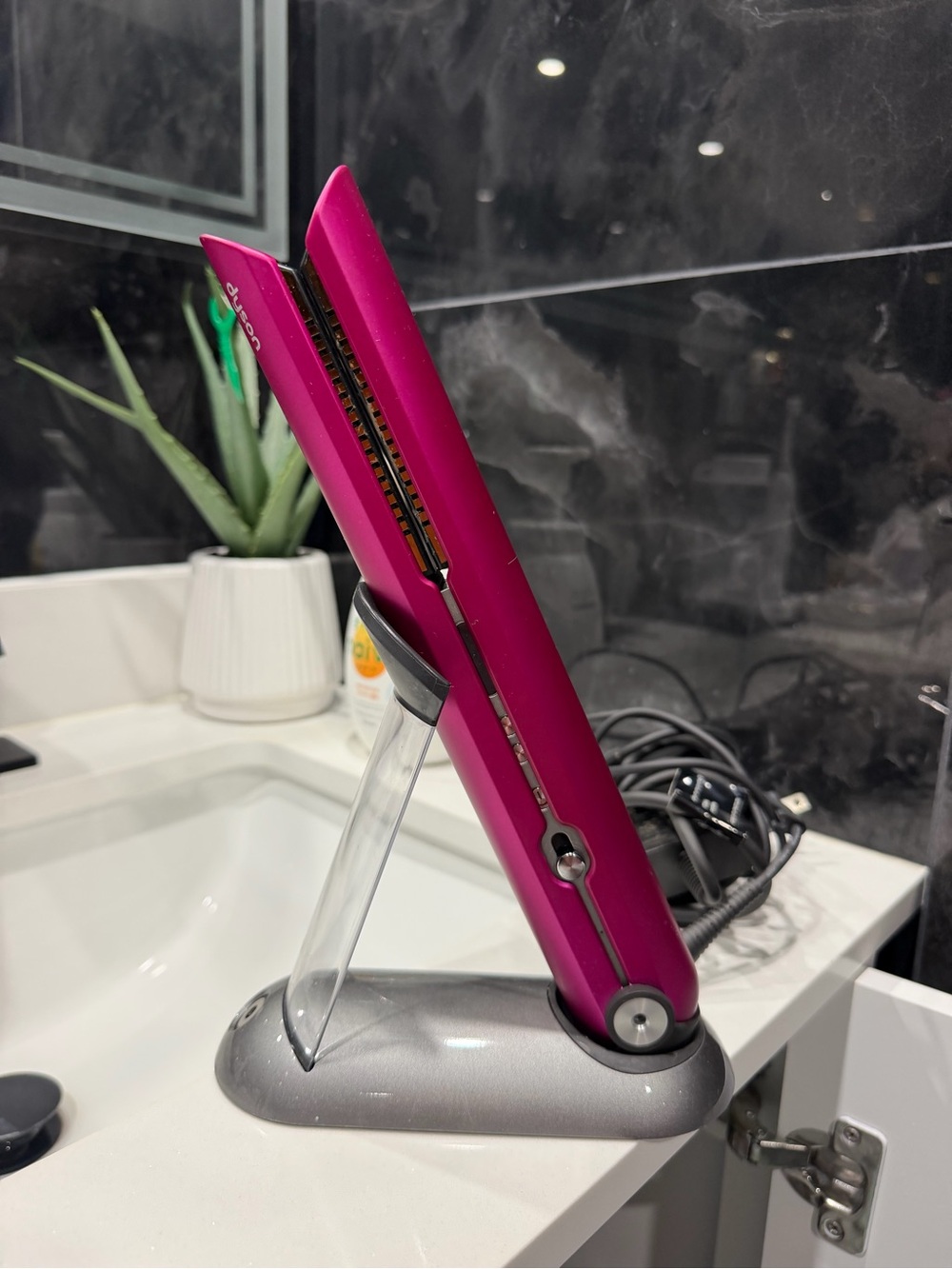Ceramic Pink Hair Straightener - Sleek Portable Styling Iron DYSON